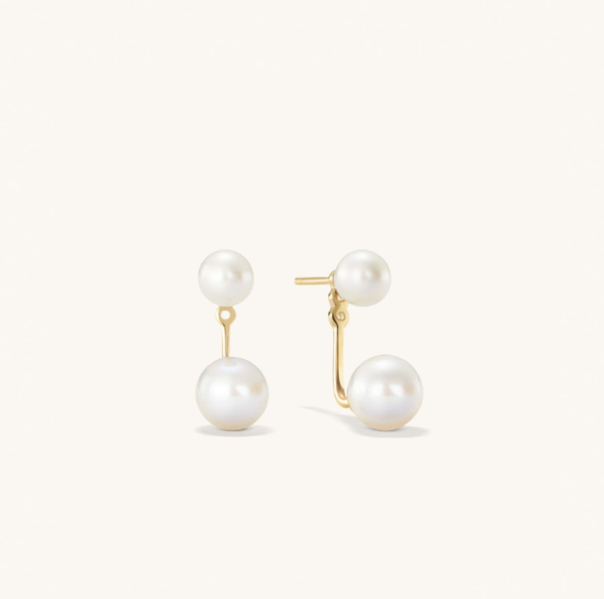 Bold Pearl Ear Jacket Studs