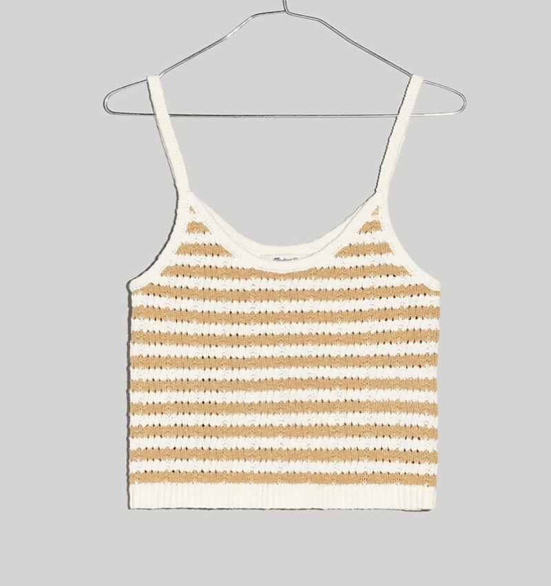 Madewell Striped Open-Stitch Sweater Tank