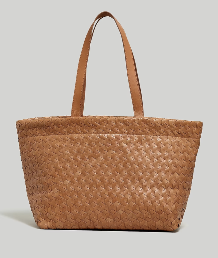 Madewell Large Woven Leather Tote
