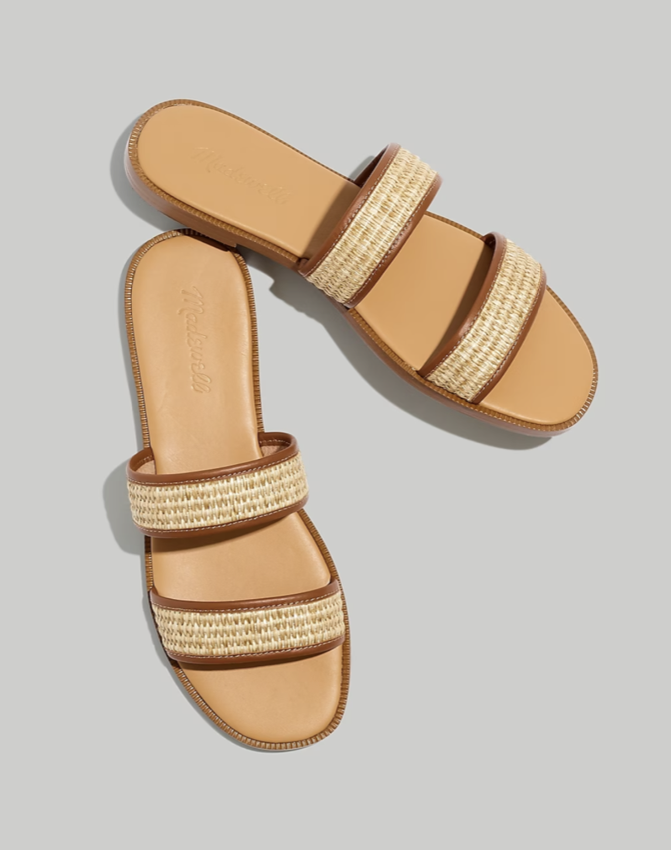 Madewell The Teagan Slide Sandal in Straw