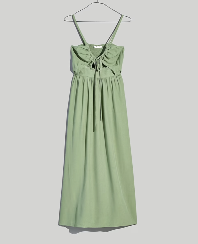 Madewell Cut-out Cami Midi Dress (Aloe size 00)