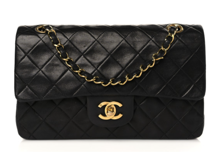 Chanel Vintage Lambskin Quilted Small Double Flap Bag