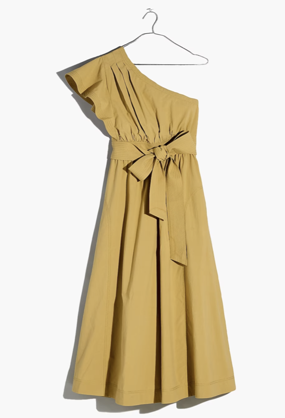 Madewell Ruffled One-Shoulder Midi Dress