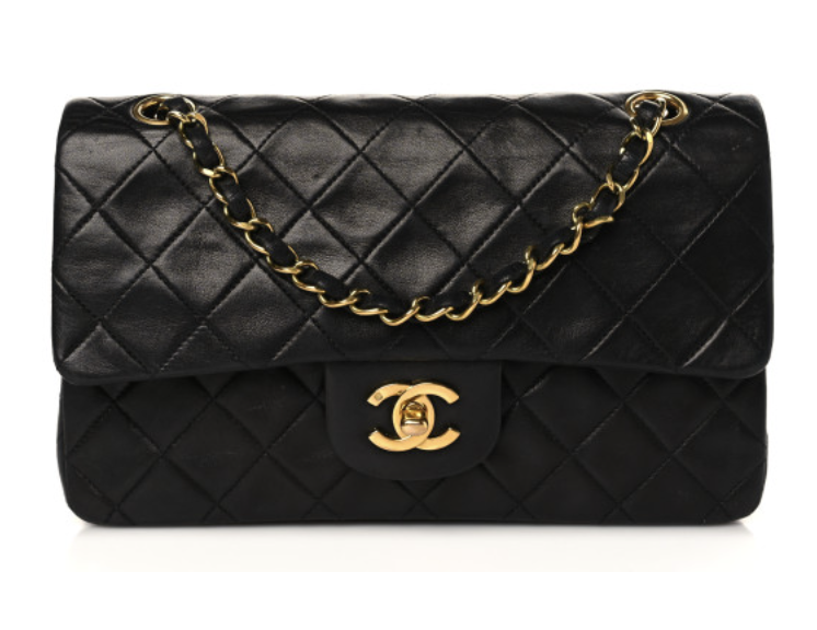 Chanel Vintage Lambskin Quilted Small Double Flap Bag
