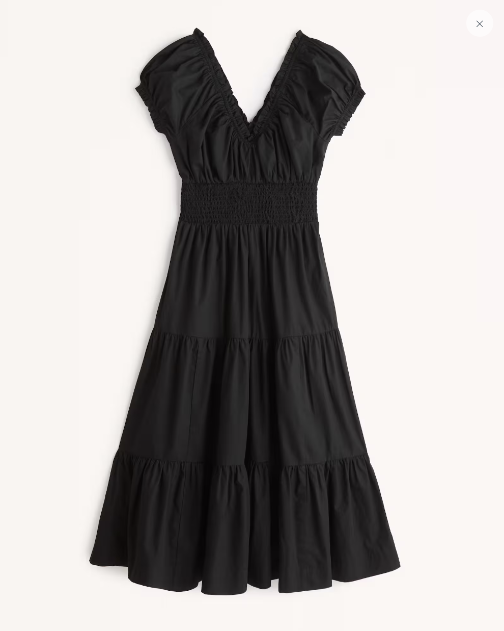  Abercrombie &amp; Fitch Cap Sleeve Smocked Waist Midi Dress