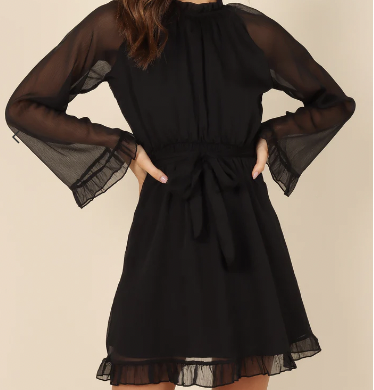 Petal &amp; Pup  Tabatha Frill Mini Dress - Black