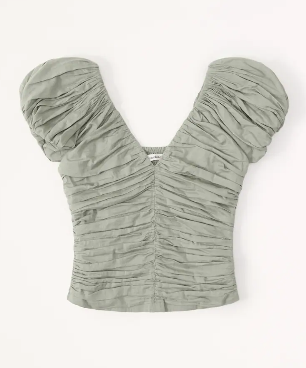 Abercrombie &amp; Fitch Drama Puff Sleeve Ruched Top