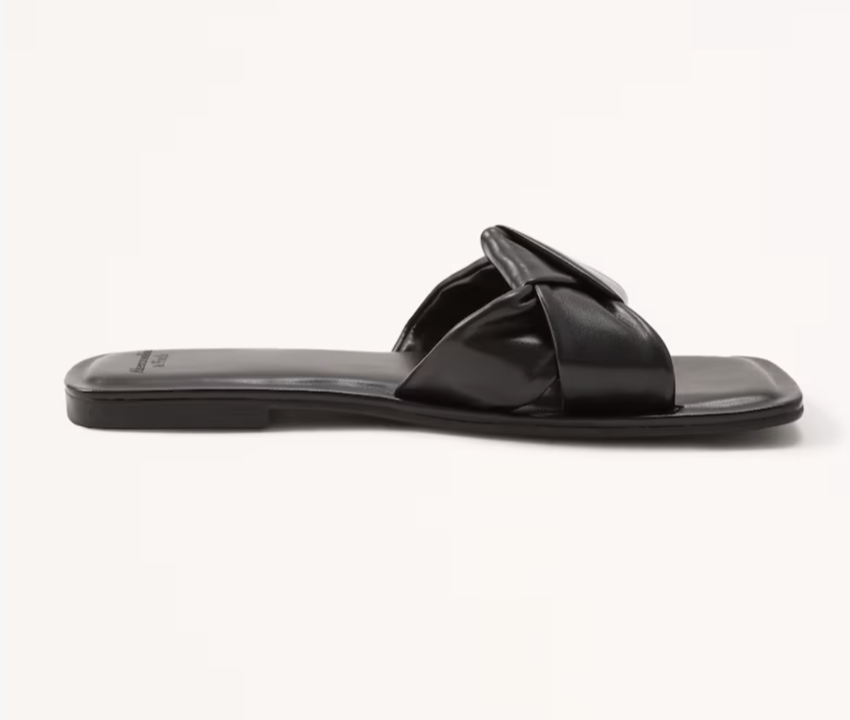 Abercrombie Knotted Faux Leather Slide Sandals