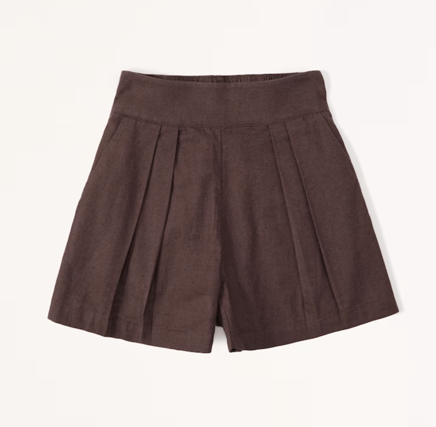 Abercrombie Linen Blend Flat Front Pull-On Short 
