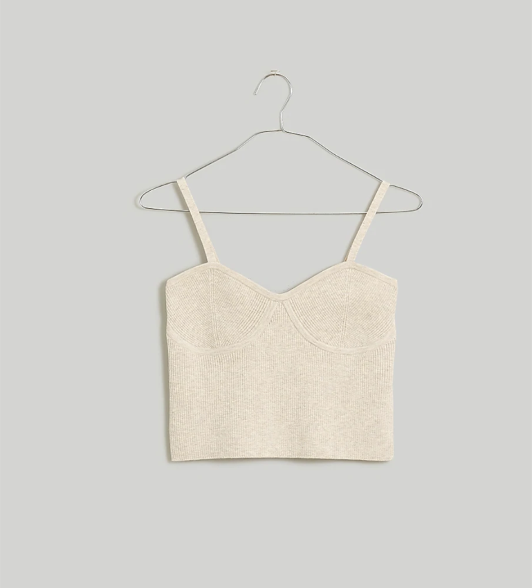 Madewell The Corset-Detail Crop Sweater Tank (XS)