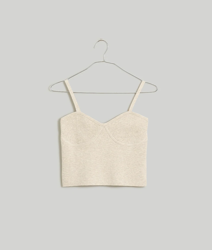 Madewell The Corset-Detail Crop Sweater Tank (XS)