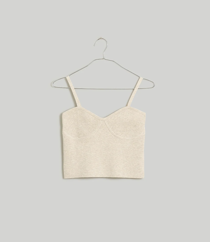 Madewell The Corset-Detail Crop Sweater Tank (XS)