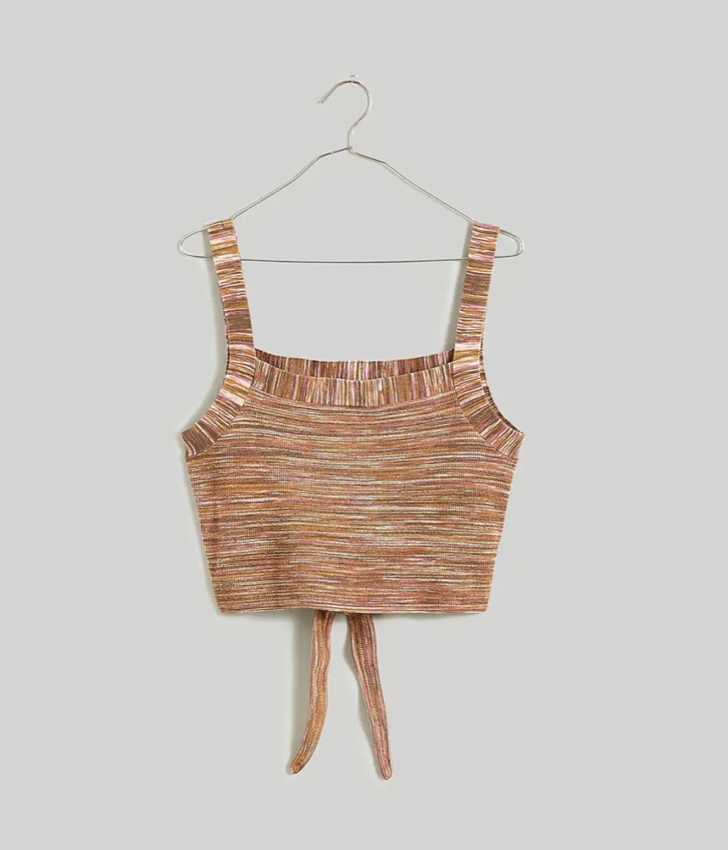 Madewell Space-Dyed Tie-Back Crop Sweater Tank (XS)