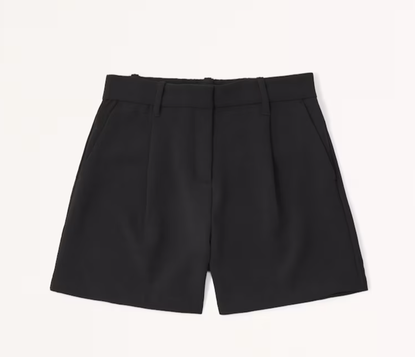 Abercrombie High Rise Premium Crepe Tailored Short