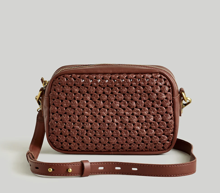 Madewell The Transport Camera Bag: Woven Crochet Leather Edition