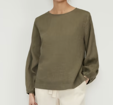 Everlane The Linen Long-Sleeve Top