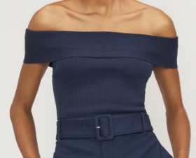  Everlane The Ribbed Cotton Off-The-Shoulder Top