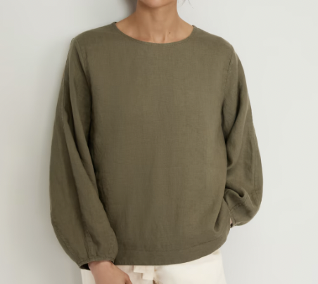  Everlane The Linen Long-Sleeve Top