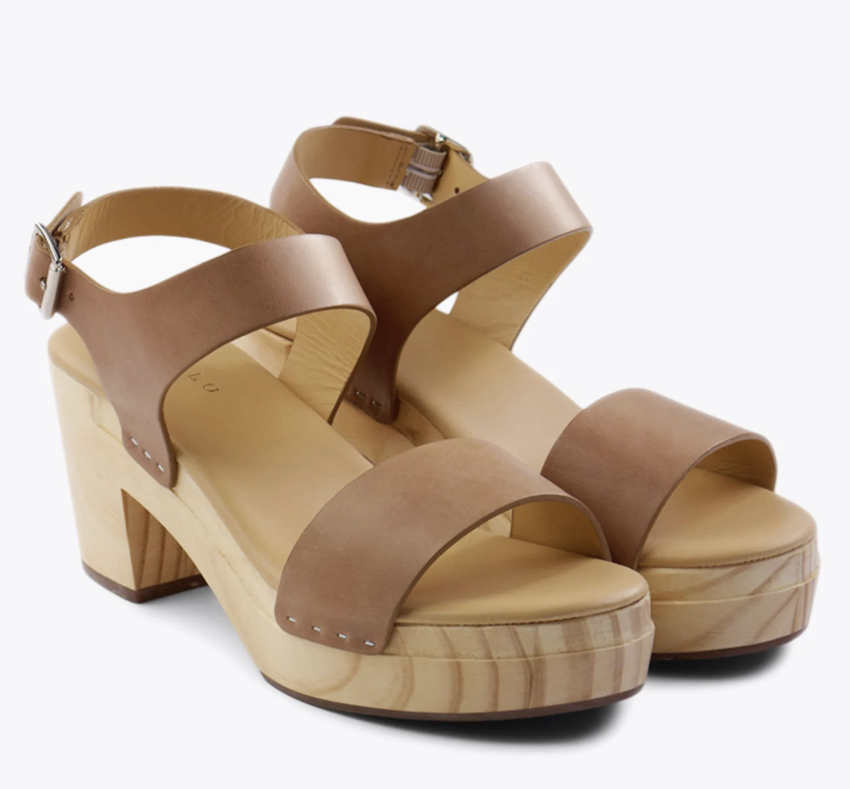 Nisolo All-Day Open Toe Clog Almond