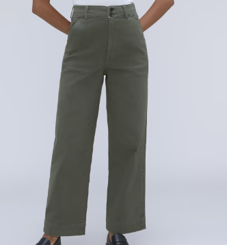  Everlane The Organic Green Wide-Leg Pant