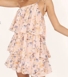  Petal &amp; Pup Loella One Shoulder Mini Dress - Pink Floral