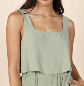  Petal &amp; Pup Eleanor Cropped Top - Green