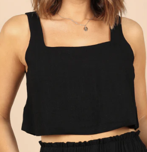 Petal &amp; Pup Eleanor Cropped Top - Black