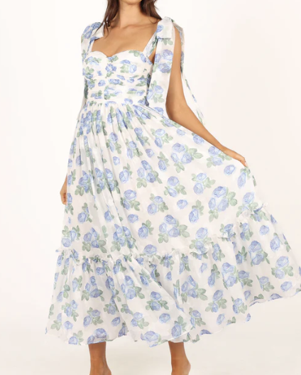 Petal &amp; Pup Floret Midi Dress - Blue