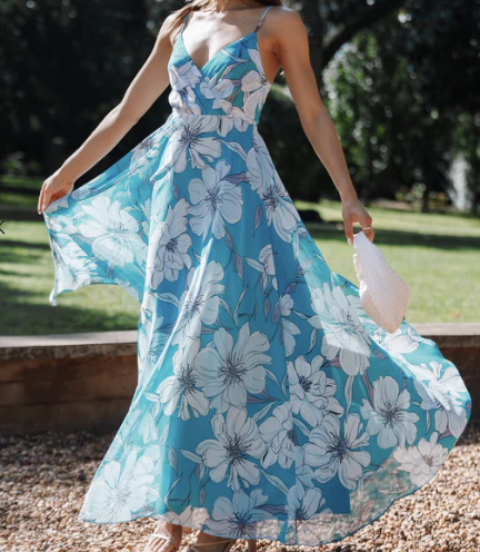 Petal &amp; Pup Flourish Maxi Dress - Blue Floral