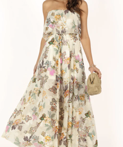  Petal &amp; Pup Flora Maxi Dress - Ivory Multi