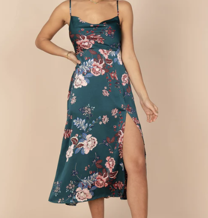 Petal &amp; Pup Alejandra Cowl Neck Midi Dress - Emerald