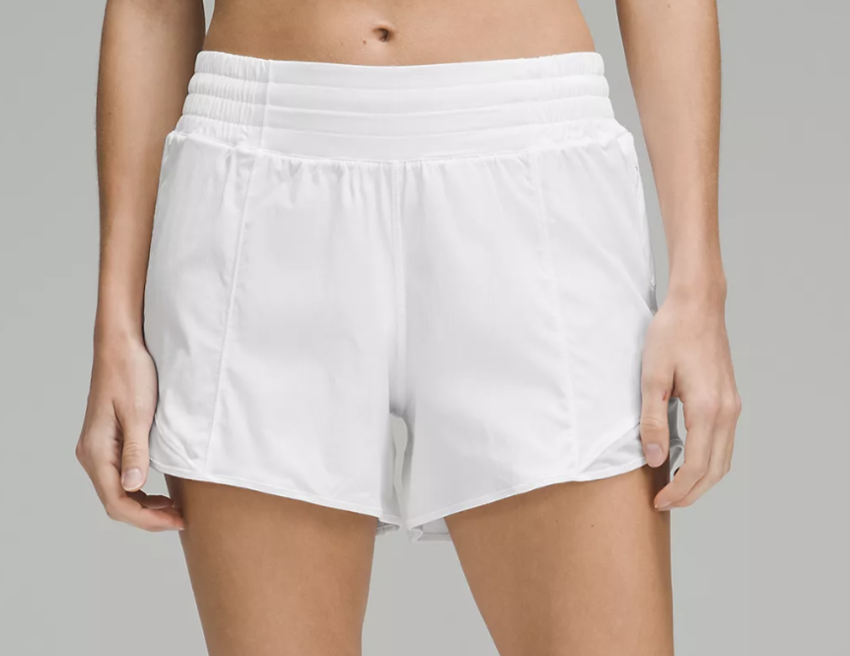 Lululemon Hotty Hot High-Rise Lined Short 4" (Bone)