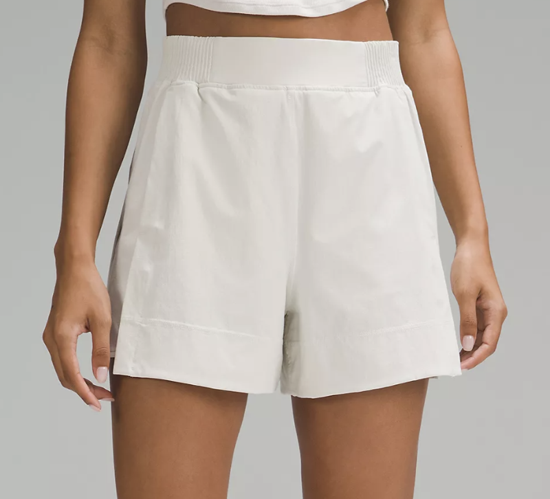 Lululemon Stretch Woven Relaxed-Fit High-Rise Short 4" (in Bone)