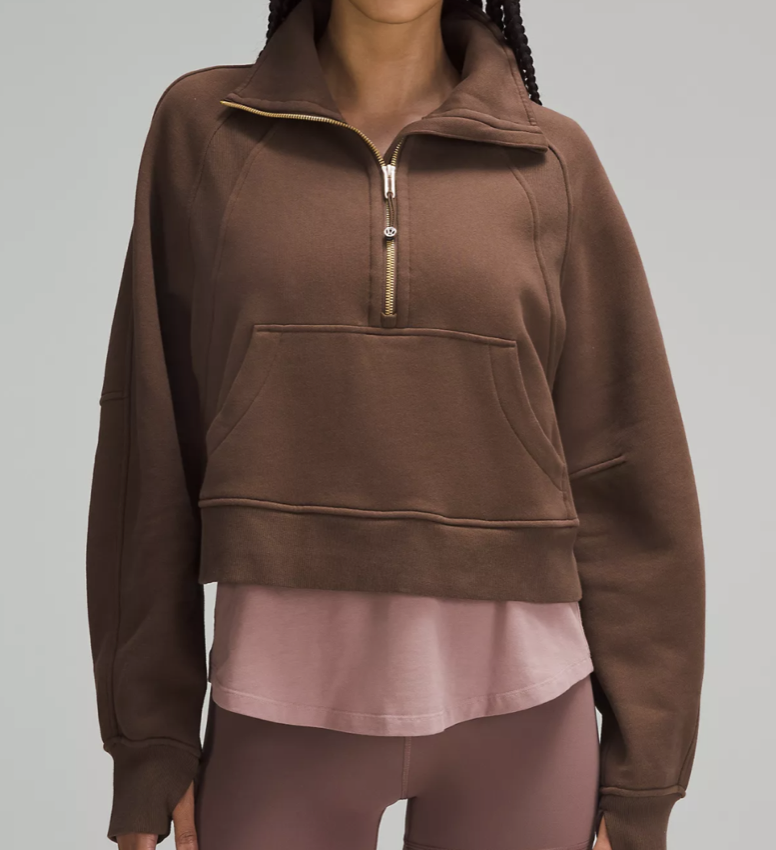 Lululemon Scuba Oversized Funnel-Neck Half Zip (size 4 in java)