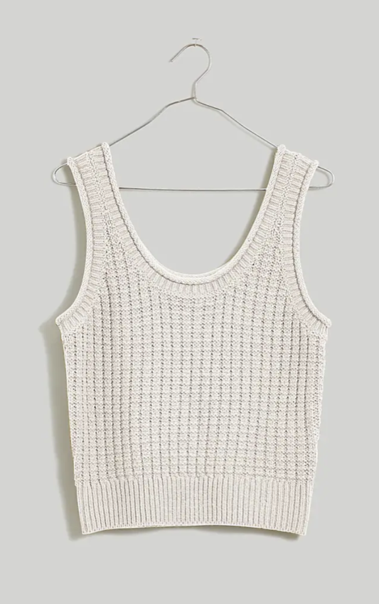 Madewell Textured-Stitch Sweater Tank (Cream XS)
