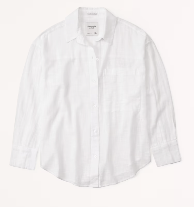 Abercrombie Oversized Linear Textured Shirt
