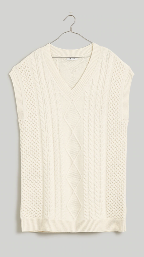 Madewell Cable-Knit Oversized Midi Sweater Dress