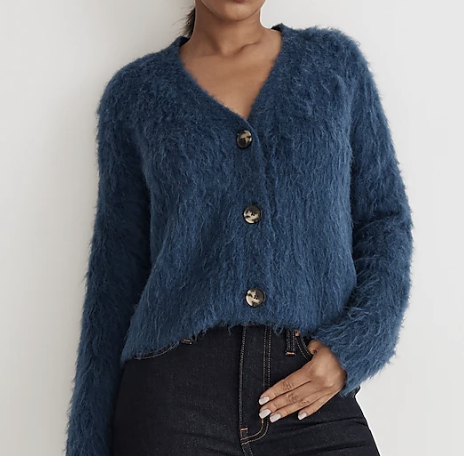 Brushed V-Neck Cardigan Sweater