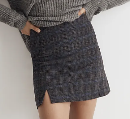 Madewell Wool-Blend Mini Skirt in Plaid