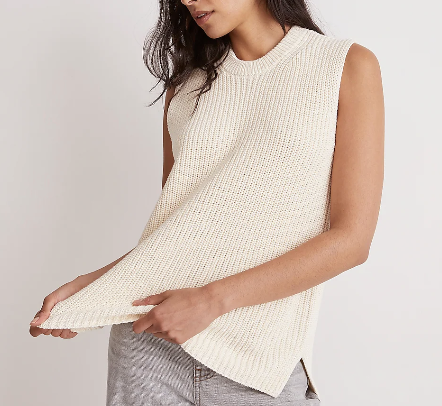 Ribbed Long Sweater Vest