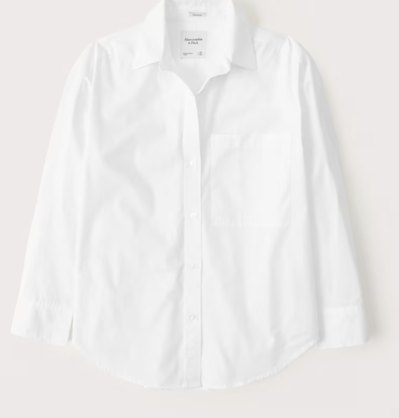 Abercrombie Oversized Poplin Button-Up Shirt