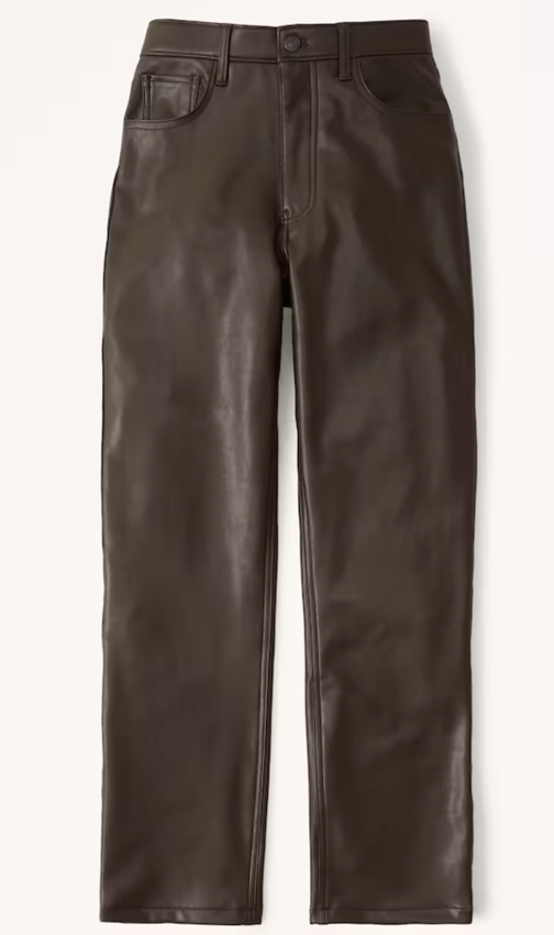 Abercrombie Vegan Leather 90s Straight Pant (23 Extra Short)