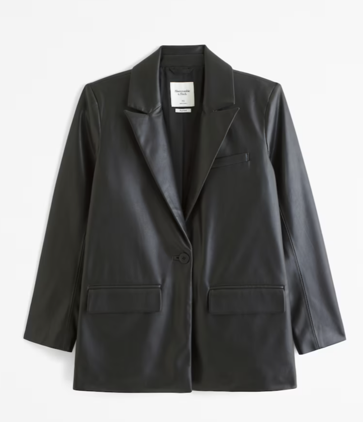 Abercrombie Boyfriend Vegan Leather Blazer (XS)