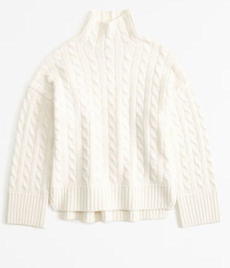 Abercrombie Cable Easy Funnel Neck Sweater