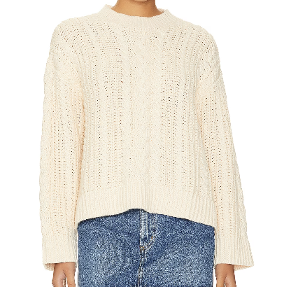Revolve Tularosa Dorinda Cable Sweater in Cream