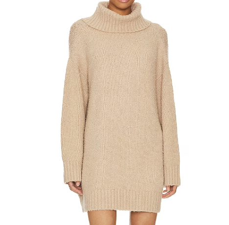 Revolve Lovers and Friends Ameya Sweater Dress in Light Beige