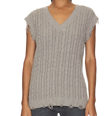 Steve Madden Aiden Sweater Vest in Heather Grey
