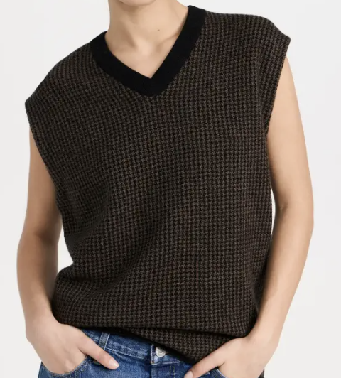Vince Houndstooth Stitch Vest | Shopbop