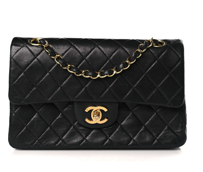 CHANEL Lambskin Quilted Small Double Flap Black
