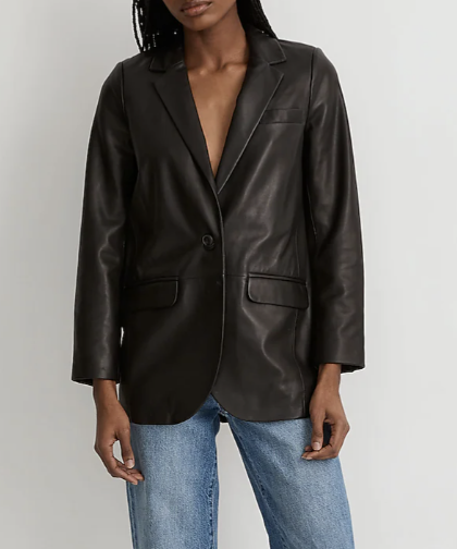 Madewell The Larsen Blazer in Leather